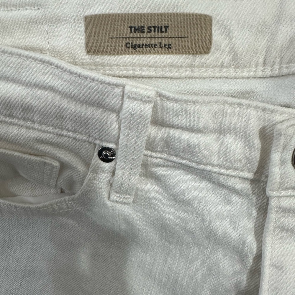 AG Adriano Goldschmied Elegant white Cream jeans the Stilt Cigarette leg 27R - Picture 6 of 7